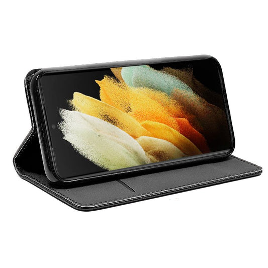 Étui à rabat ultra-lisse pour Samsung Galaxy S21 Ultra G998, noir