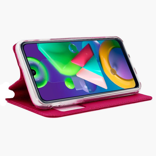 Étui à rabat tendance pour Samsung M215 et Galaxy M21, rose uni