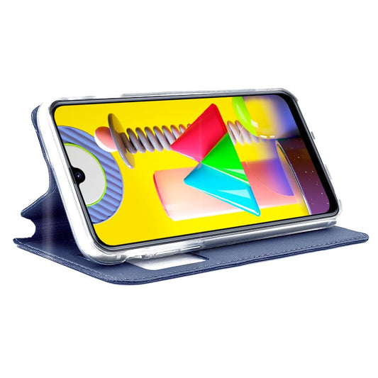 Étui à rabat Cool pour Samsung M315 Galaxy M31 Bleu lisse