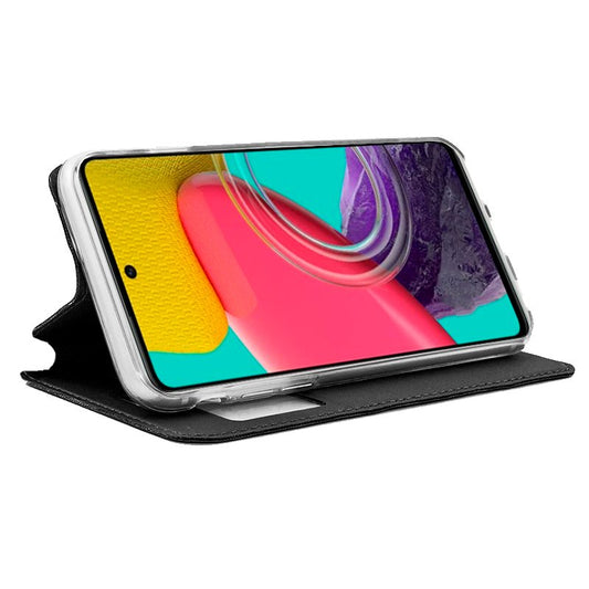Étui à rabat tendance pour Samsung M536 Galaxy M53 5G, noir uni