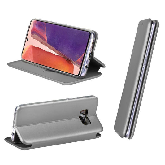 Étui à rabat élégant pour Samsung N980 Galaxy Note 20 Argenté