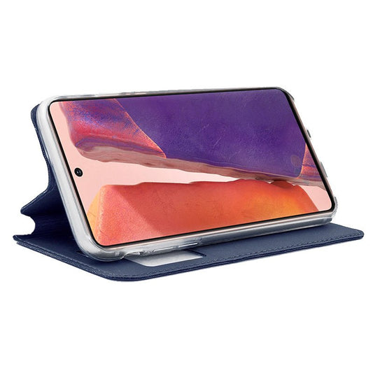 Étui à rabat tendance pour Samsung Galaxy Note 20 N980, bleu uni