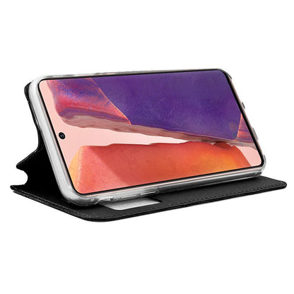 Étui à rabat élégant pour Samsung N980 Galaxy Note 20 Noir lisse