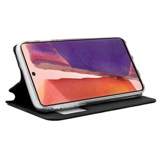 Étui à rabat élégant pour Samsung N980 Galaxy Note 20 Noir lisse
