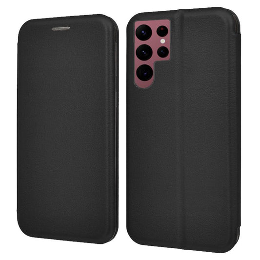 Étui à rabat élégant pour Samsung S908 et Galaxy S22 Ultra Elegance, noir