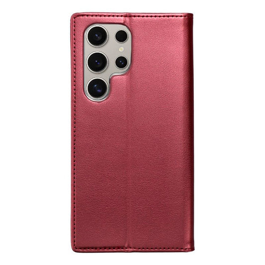 Étui à rabat ultra-lisse pour Samsung S928 et Galaxy S24 Bordeaux