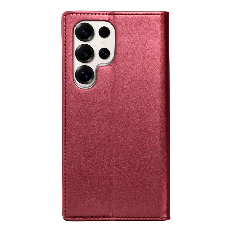 Étui à rabat ultra-lisse pour Samsung S938 et Galaxy S25 Bordeaux