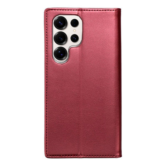 Étui à rabat ultra-lisse pour Samsung S938 et Galaxy S25 Bordeaux