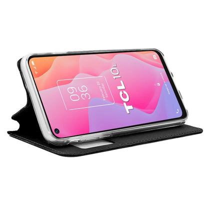 Étui à rabat Cool pour TCL 10L, noir lisse