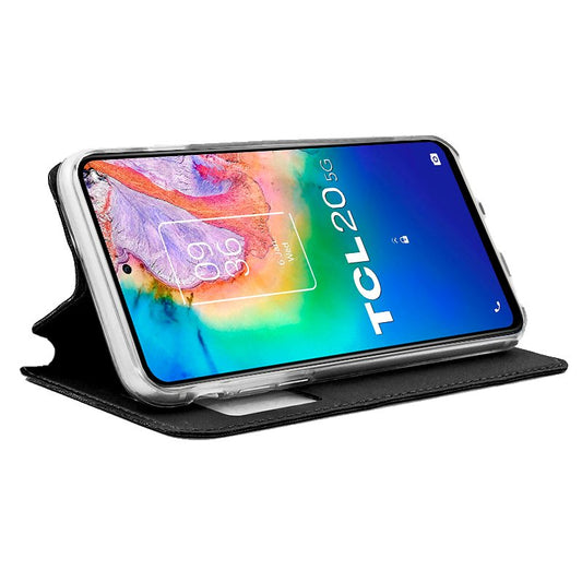 Étui à rabat Cool pour TCL 20 5G / 20L / 20 L Plus, noir uni