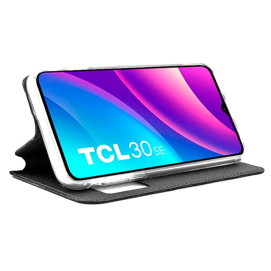 Étui à rabat Cool pour TCL 30 SE / 30E / 305 / 306, noir uni