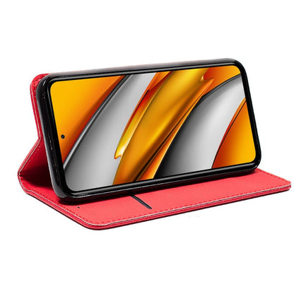 Étui à rabat tendance pour Xiaomi Mi 11i / Pocophone F3, rouge uni