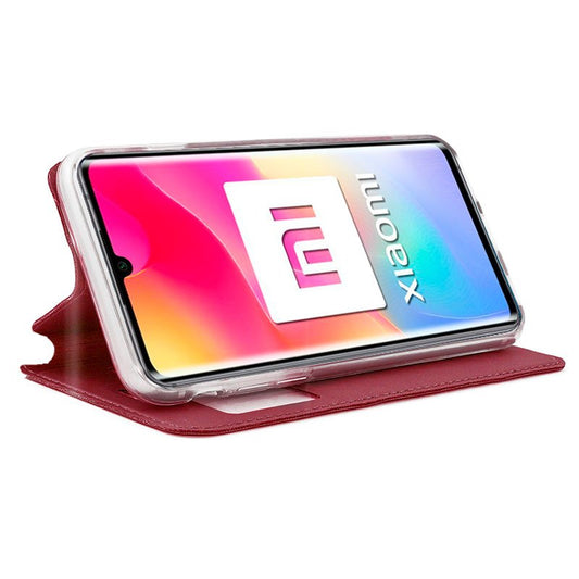 Étui à rabat Cool pour Xiaomi Mi Note 10 Lite, rouge uni