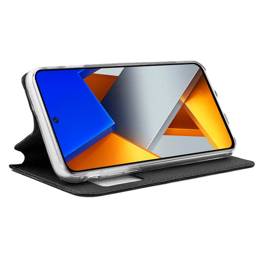 Étui à rabat tendance pour Xiaomi Poco M4 Pro, noir uni