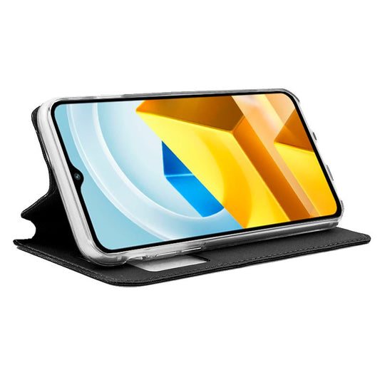 Étui à rabat tendance pour Xiaomi Poco M5, noir uni