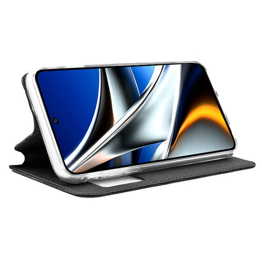 Étui à rabat tendance pour Xiaomi Poco X4 Pro 5G, noir uni