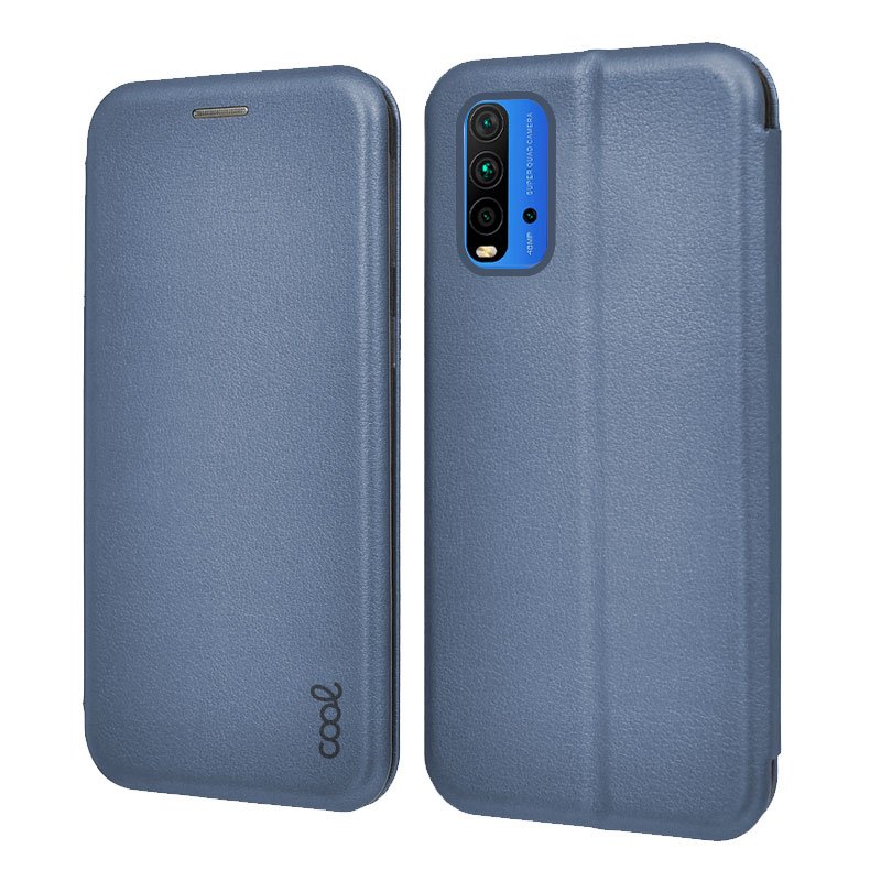 Étui à rabat élégant pour Xiaomi Pocophone M3 / Redmi 9T Bleu Élégance