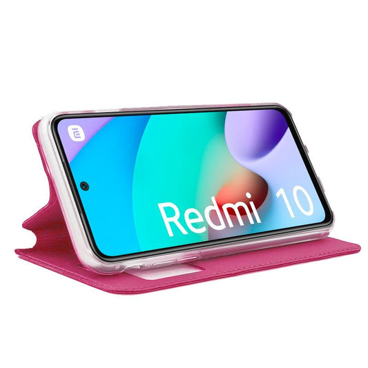 Étui à rabat tendance pour Xiaomi Redmi 10 / Redmi 10 2022, rose uni