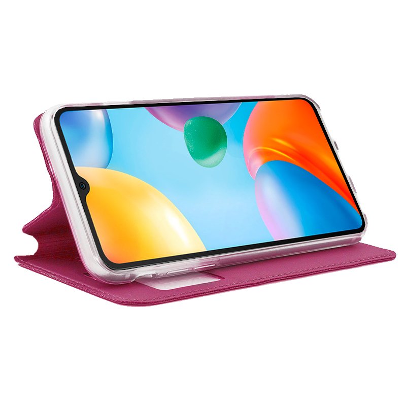 Étui à rabat tendance pour Xiaomi Redmi 10C, rose uni