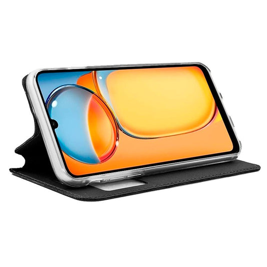 Étui à rabat tendance pour Xiaomi Redmi 13C / Poco C65, noir uni
