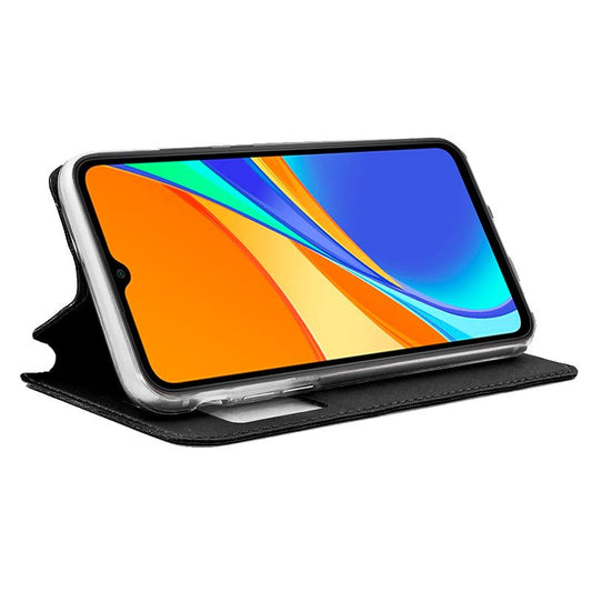 Étui à rabat tendance pour Xiaomi Redmi 9C / 10A, noir uni