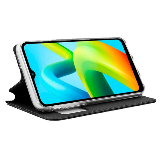 Étui à rabat tendance pour Xiaomi Redmi A1 Plus / A2 Plus, noir uni