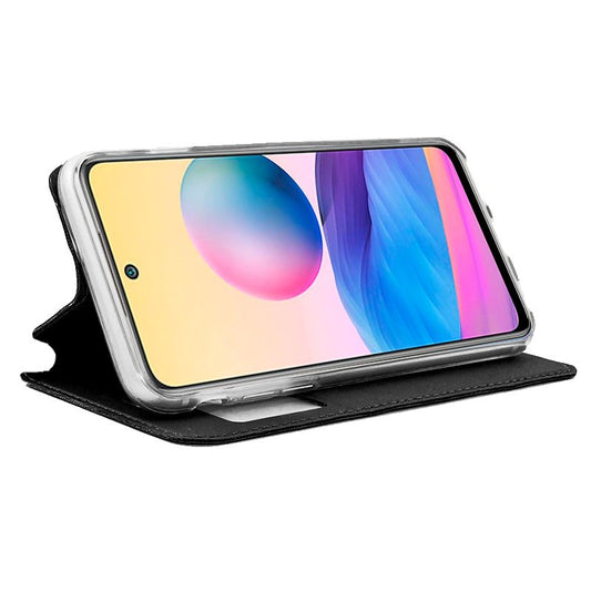 Étui à rabat tendance pour Xiaomi Redmi Note 10 5G / Pocophone M3 Pro 5G, noir uni