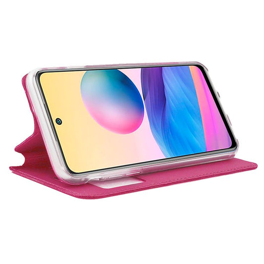 Étui à rabat tendance pour Xiaomi Redmi Note 10 5G / Pocophone M3 Pro 5G, rose uni