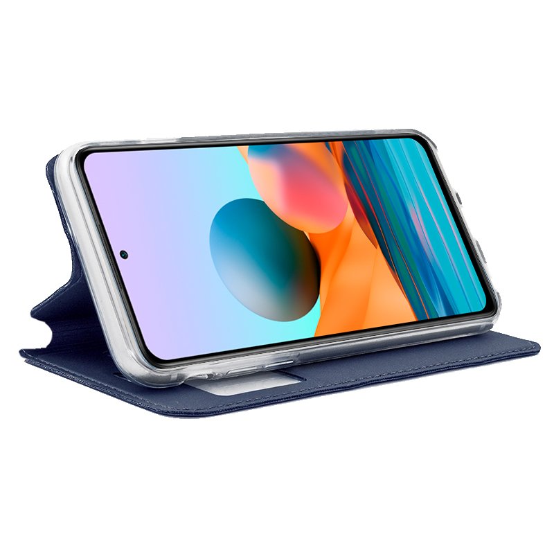 Étui à rabat Cool pour Xiaomi Redmi Note 10 Pro, bleu uni