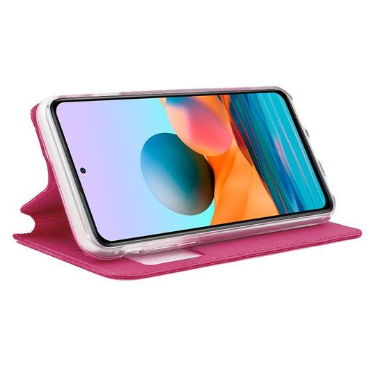 Étui à rabat tendance pour Xiaomi Redmi Note 10 Pro, rose uni