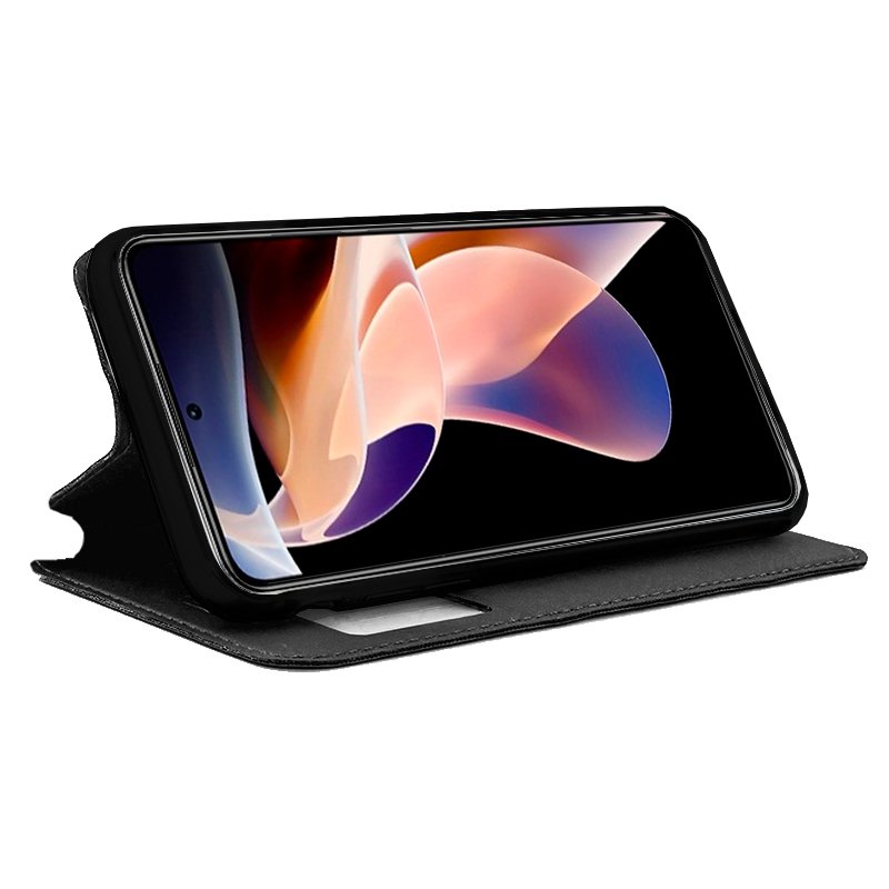 Étui à rabat tendance pour Xiaomi Redmi Note 11 Pro / Note 11 Pro 5G / Note 12 Pro 4G, noir uni