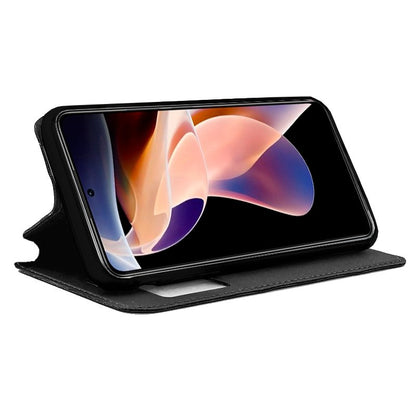Étui à rabat tendance pour Xiaomi Redmi Note 11 Pro / Note 11 Pro 5G / Note 12 Pro 4G, noir uni