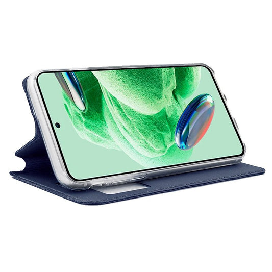 Étui à rabat tendance pour Xiaomi Redmi Note 12 5G / Poco X5 5G, bleu uni