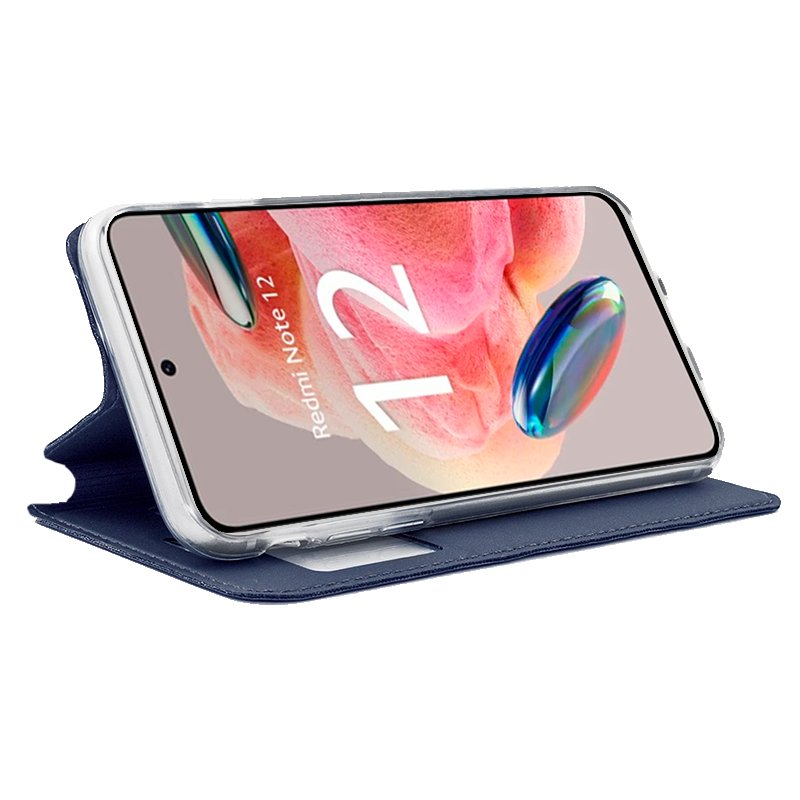 Étui à rabat Cool pour Xiaomi Redmi Note 12, bleu uni