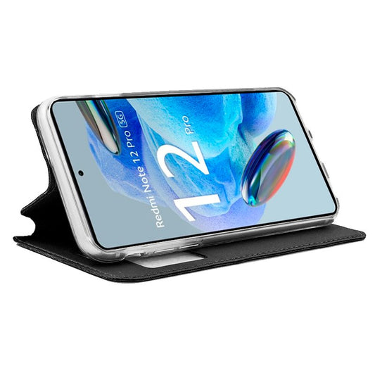 Étui à rabat tendance pour Xiaomi Redmi Note 12 Pro 5G, noir uni