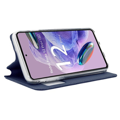 Étui à rabat tendance pour Xiaomi Redmi Note 12 Pro Plus 5G, bleu uni