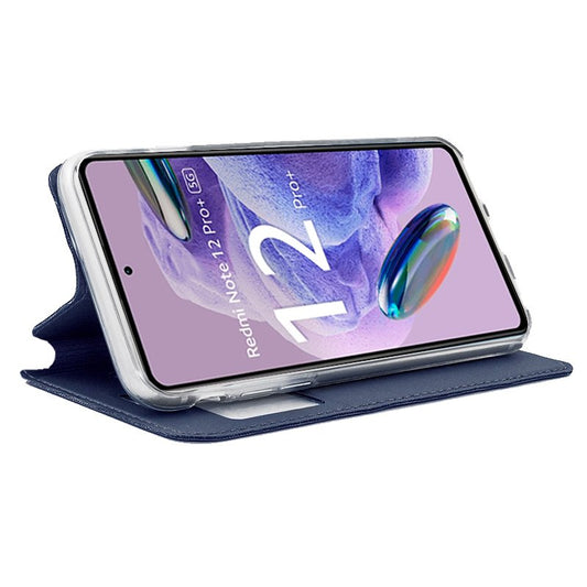 Étui à rabat tendance pour Xiaomi Redmi Note 12 Pro Plus 5G, bleu uni