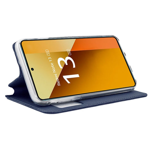 Étui à rabat Cool pour Xiaomi Redmi Note 13 5G, bleu uni