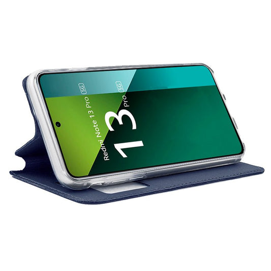 Étui à rabat tendance pour Xiaomi Redmi Note 13 Pro 5G / Poco X6 5G, bleu uni
