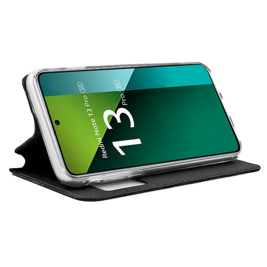 Étui à rabat tendance pour Xiaomi Redmi Note 13 Pro 5G / Poco X6 5G, noir uni