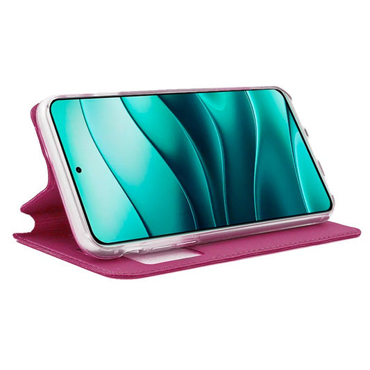 Étui à rabat tendance pour Xiaomi Redmi Note 14 5G, rose uni