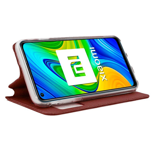Étui à rabat tendance pour Xiaomi Redmi Note 9 (rouge uni)