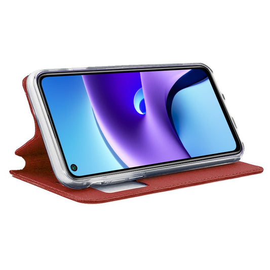 Étui à rabat tendance pour Xiaomi Redmi Note 9T, rouge uni