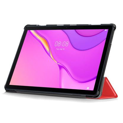 Étui tendance en cuir lisse rouge pour Huawei Matepad T10s (10,1 pouces)