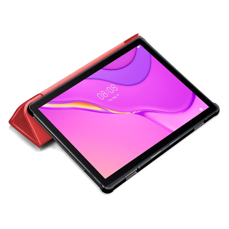 Étui tendance en cuir lisse rouge pour Huawei Matepad T10s (10,1 pouces)