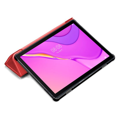 Étui tendance en cuir lisse rouge pour Huawei Matepad T10s (10,1 pouces)