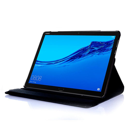 Étui en similicuir lisse noir pour Huawei Mediapad T5 10,1 pouces