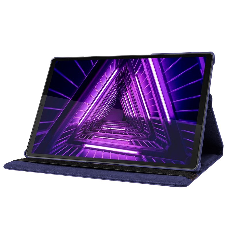 Étui tendance en cuir lisse bleu pour tablette Lenovo Tab M10 Plus / FHD Plus 2e génération / Tab K10 10,3 pouces
