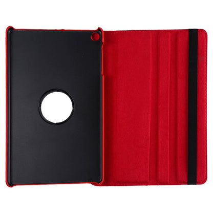 Étui en similicuir lisse rouge pour Samsung Galaxy Tab A (2019) T510/T515 10,1 pouces