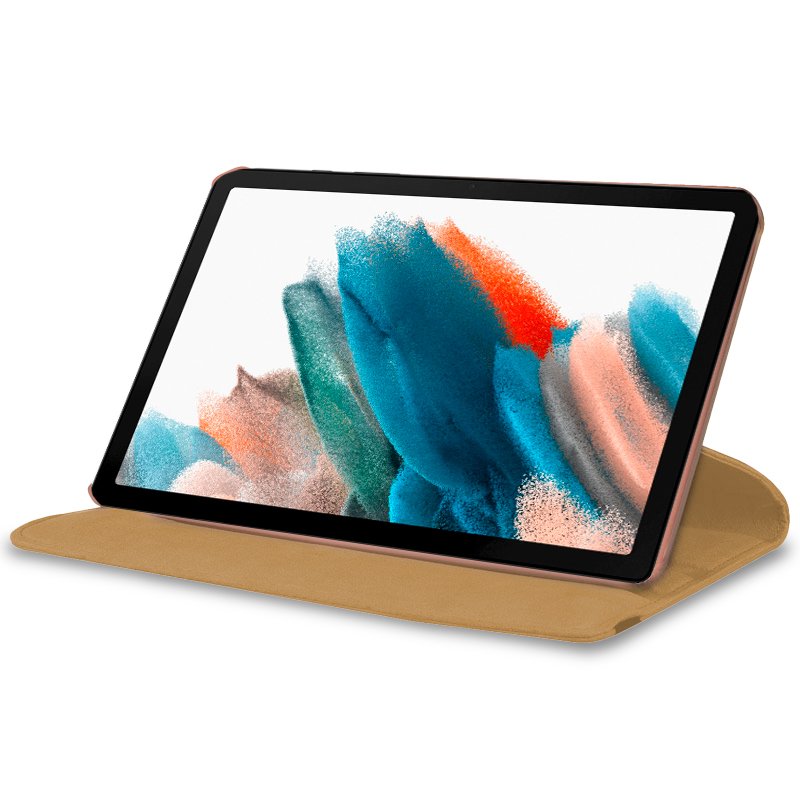 Étui tendance pour Samsung Galaxy Tab A8 X200/X205 en similicuir lisse or rose 10,5 pouces
